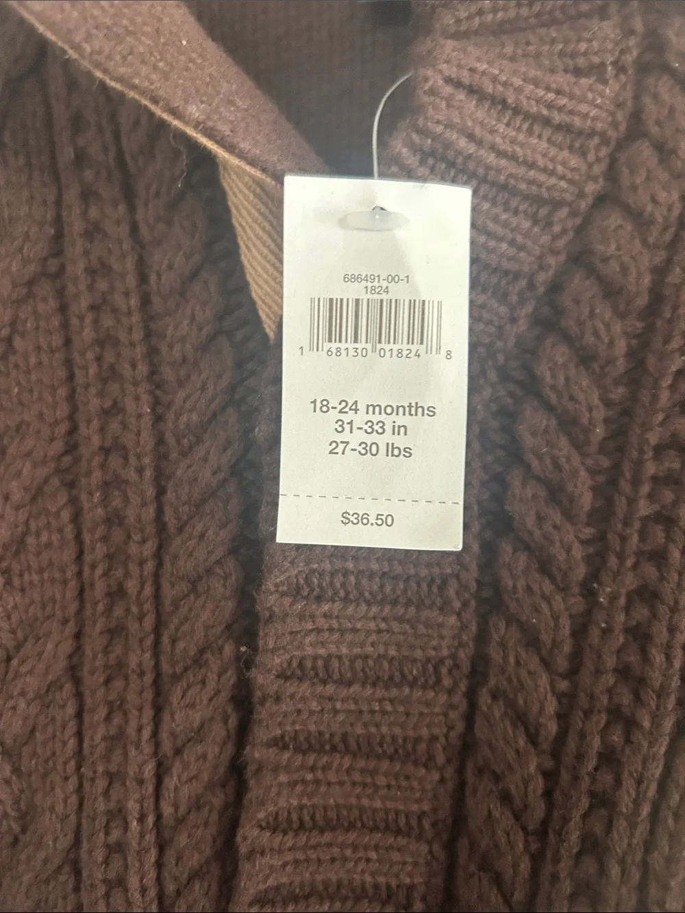 BABY GAP BRIOWM KNIT TODDLER SWEATER SIZE 18-24 M NWT